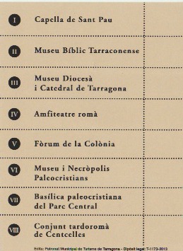 Revers del carnet de 'La ruta dels primers cristians de Tàrraco'