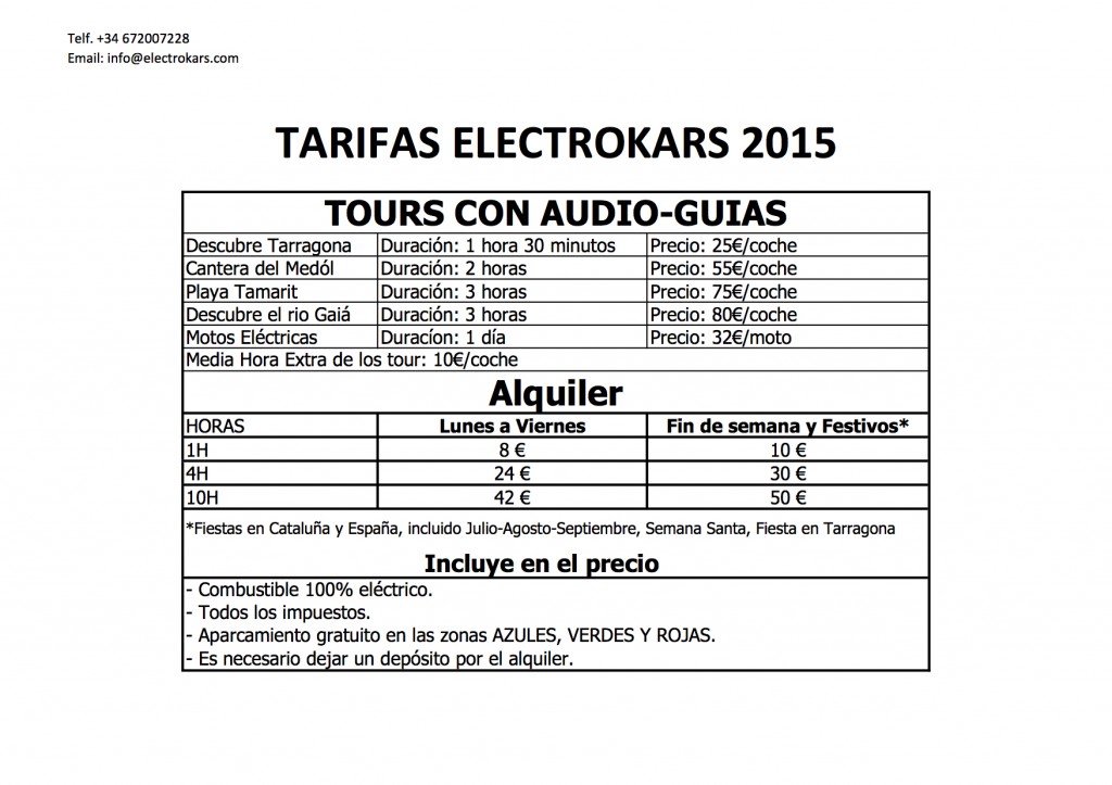 Precios Elektrocars 2015